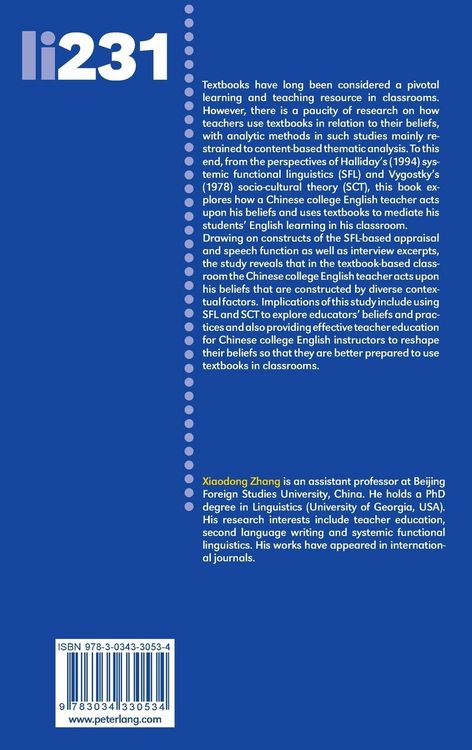 Produktbild: Understanding Chinese EFL Teachers' Beliefs and Practices in the Textbook-Based Classroom