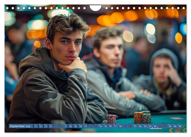 Produktbild: Poker Masters Texas Hold'em (Wandkalender 2026 DIN A4 quer), CALVENDO Monatskalender