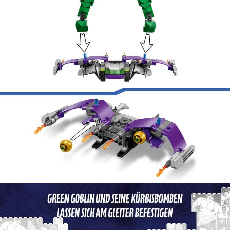 Produktbild: LEGO Marvel 76284 Green Goblin Baufigur, bewegliche Superschurken-Figur