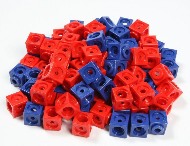 Produktbild: 100 Steckw&uuml;rfel rot/blau 1,7 cm