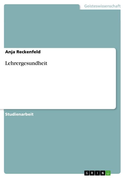 Produktbild: Lehrergesundheit