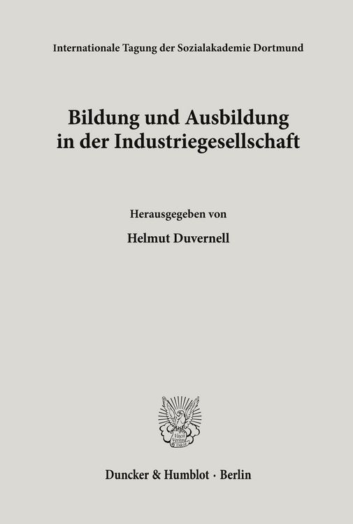 Produktbild: Bildung und Ausbildung in der Industriegesellschaft.