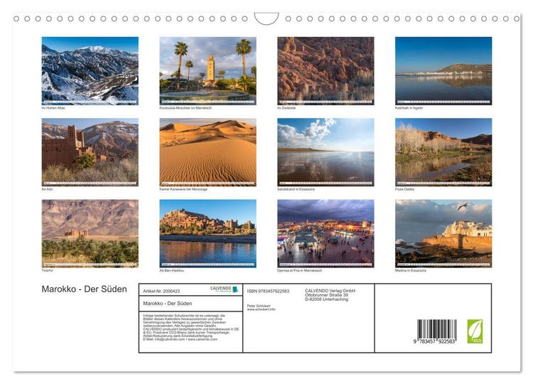 Produktbild: Marokko - Der S&uuml;den (Wandkalender 2026 DIN A3 quer), CALVENDO Monatskalender