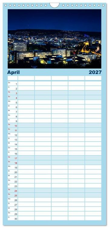 Produktbild: Familienplaner 2027 - STUTTGART 2027 auf den zweiten Blick mit 5 Spalten (Wandkalender, 21 x 45 cm) CALVENDO