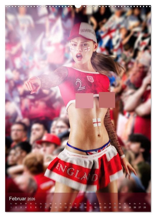 Produktbild: SEXY FUSSBALLFANS - DIE HEISSESTEN FAN-GIRLS DER WELT (hochwertiger Premium Wandkalender 2026 DIN A2 hoch), Kunstdruck in Hochglanz