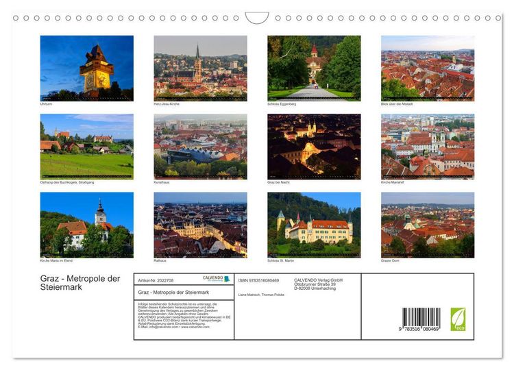 Produktbild: Graz - Metropole der Steiermark (Wandkalender 2026 DIN A3 quer), CALVENDO Monatskalender