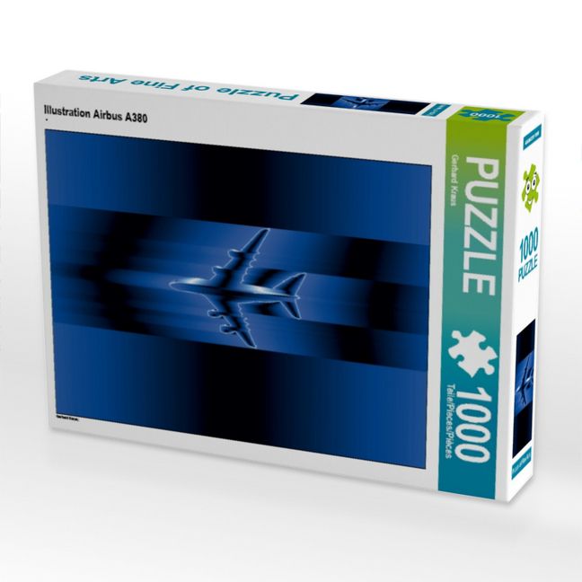 Produktbild: CALVENDO Puzzle Illustration Airbus A380 | 1000 Teile Lege-Gr&ouml;&szlig;e 64x48cm Foto-Puzzle f&uuml;r gl&uuml;ckliche Stunden