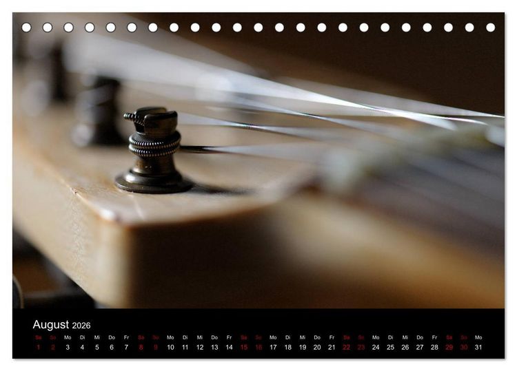 Produktbild: Feinheiten - Alte Gitarren im Detail (Tischkalender 2026 DIN A5 quer), CALVENDO Monatskalender
