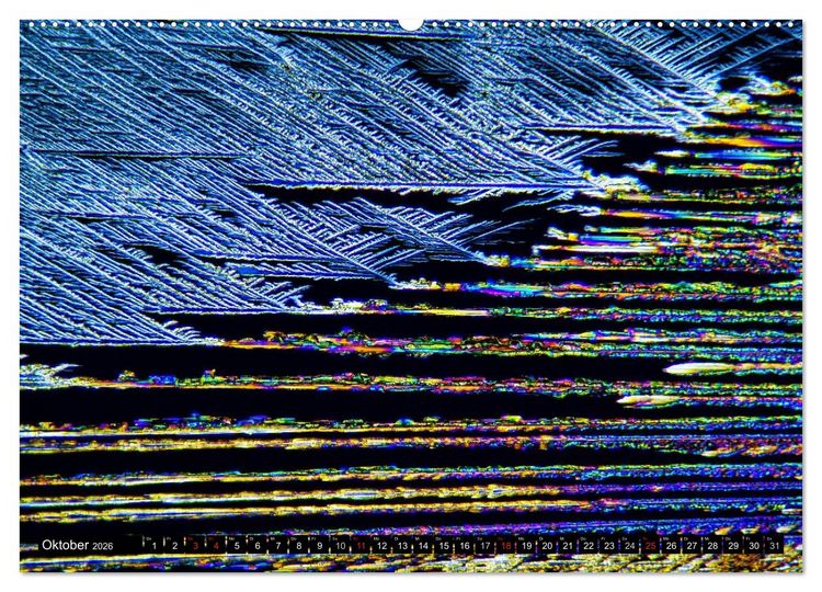 Produktbild: Mikrokristalle in polarisiertem Licht (hochwertiger Premium Wandkalender 2026 DIN A2 quer), Kunstdruck in Hochglanz