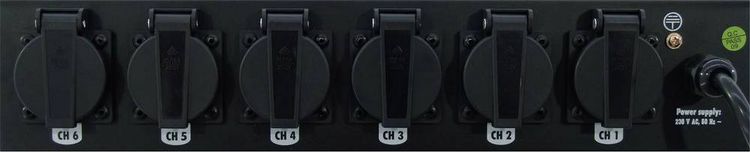 Produktbild: "Eurolite 48,3cm (19\")-Board 19 Zoll Stromverteiler 6fach 2 HE"