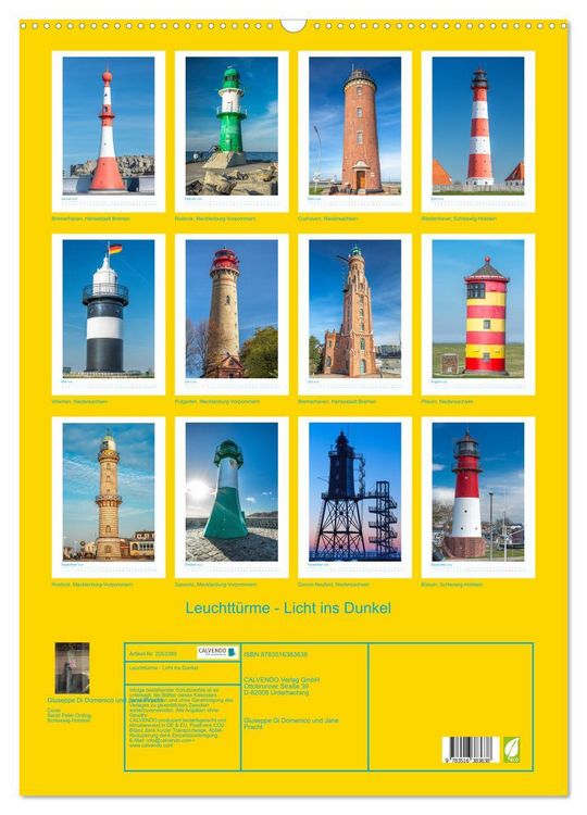 Produktbild: Leuchtt&uuml;rme - Licht ins Dunkel (Wandkalender 2026 DIN A2 hoch), CALVENDO Monatskalender