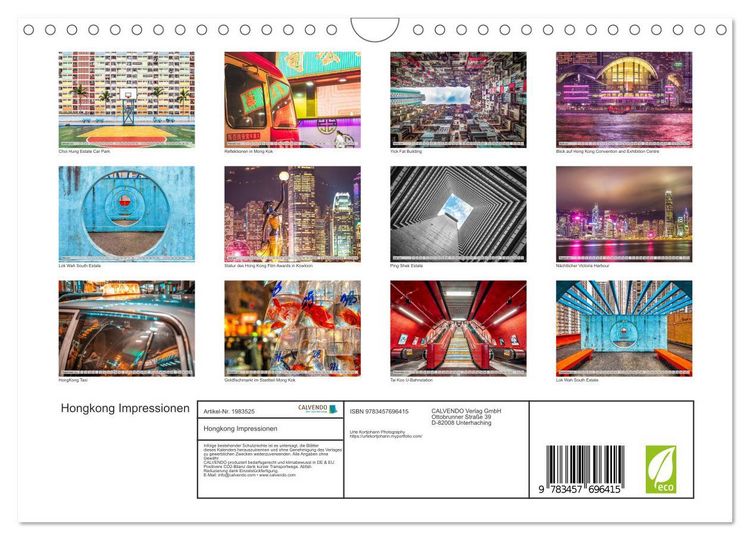 Produktbild: Hongkong Impressionen (Wandkalender 2026 DIN A4 quer), CALVENDO Monatskalender