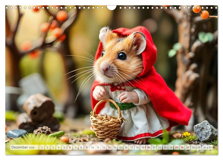 Produktbild: Es war einmal ein Hamster... M&auml;rchenhafte Abenteuer auf vier Pf&ouml;tchen (Wandkalender 2026 DIN A3 quer), CALVENDO Monatskalender