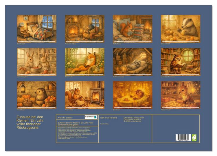 Produktbild: Zuhause bei den Kleinen. Ein Jahr voller tierischer R&uuml;ckzugsorte. (Wandkalender 2026 DIN A2 quer), CALVENDO Monatskalender