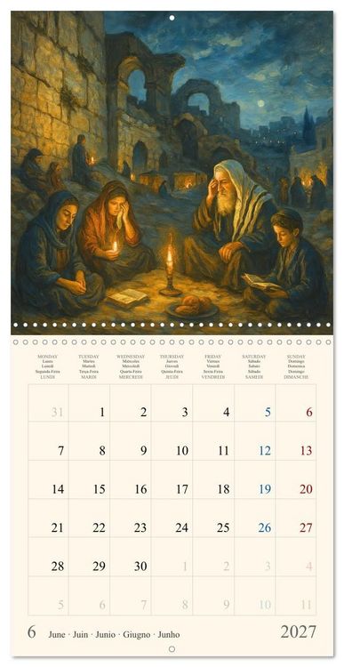 Produktbild: A Year of Jewish Life &ndash; Festivals and Traditions (Wall Calendar 2027 12 &times; 12 Inch) CALVENDO 12 Month Wall Calendar