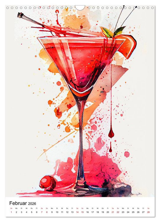 Produktbild: K&uuml;nstlerische Cocktails (Wandkalender 2026 DIN A3 hoch), CALVENDO Monatskalender
