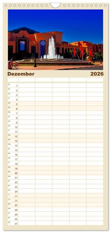 Produktbild: Familienplaner 2026 - Marrakesch die rote Stadt mit 5 Spalten (Wandkalender, 21 x 45 cm) CALVENDO