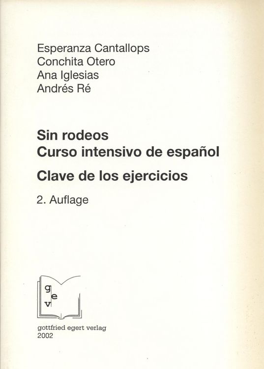 Produktbild: Sin rodeos. Clave de los ejercicios. (Schl&uuml;ssel)