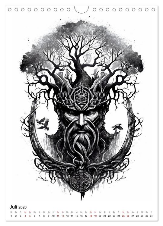 Produktbild: Welt und Mythologie der Wikinger (Wandkalender 2026 DIN A4 hoch), CALVENDO Monatskalender