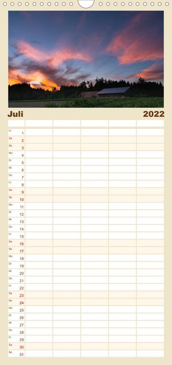 Produktbild: Familienplaner Goldene Stunde - Landschaftsbilder der Schweiz (Wandkalender 2022 , 21 cm x 45 cm, hoch)