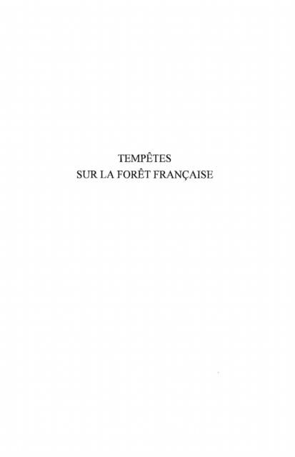 Produktbild: Tempetes sur la foret francaise xvie-xxe