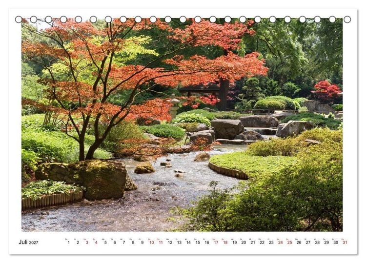 Produktbild: Japanische G&auml;rten in Deutschland (Tischkalender 2027 DIN A5 quer), CALVENDO Monatskalender