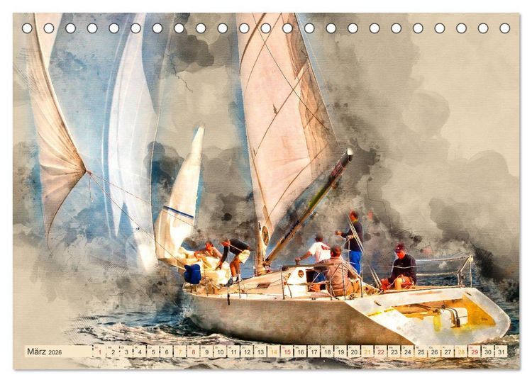 Produktbild: Ich liebe Segeln (Tischkalender 2026 DIN A5 quer), CALVENDO Monatskalender