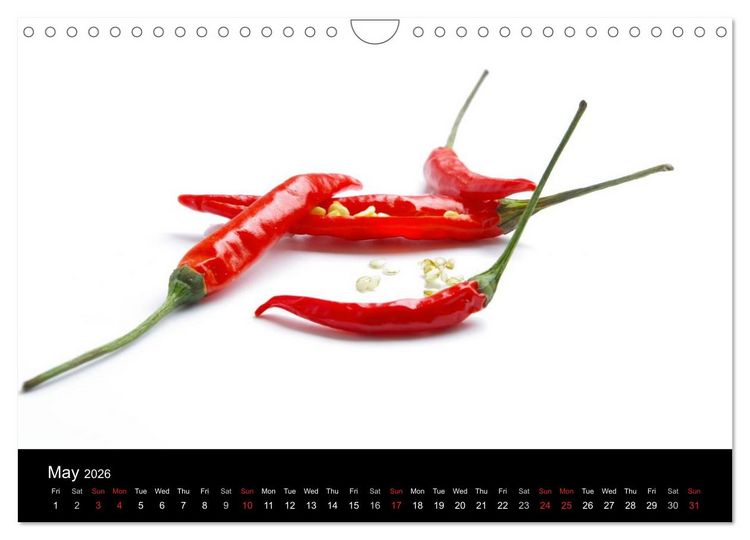 Produktbild: Hot Chili Calendar Great Britain Edition (Wall Calendar 2026 DIN A4 landscape), CALVENDO 12 Month Wall Calendar