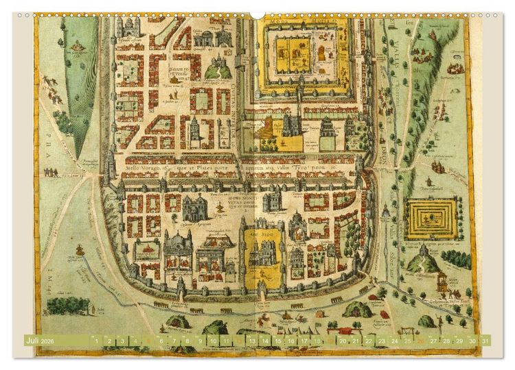 Produktbild: St&auml;dte mit Geschichte: Historische Zeichnungen, Stiche, Drucke (Wandkalender 2026 DIN A2 quer), CALVENDO Monatskalender