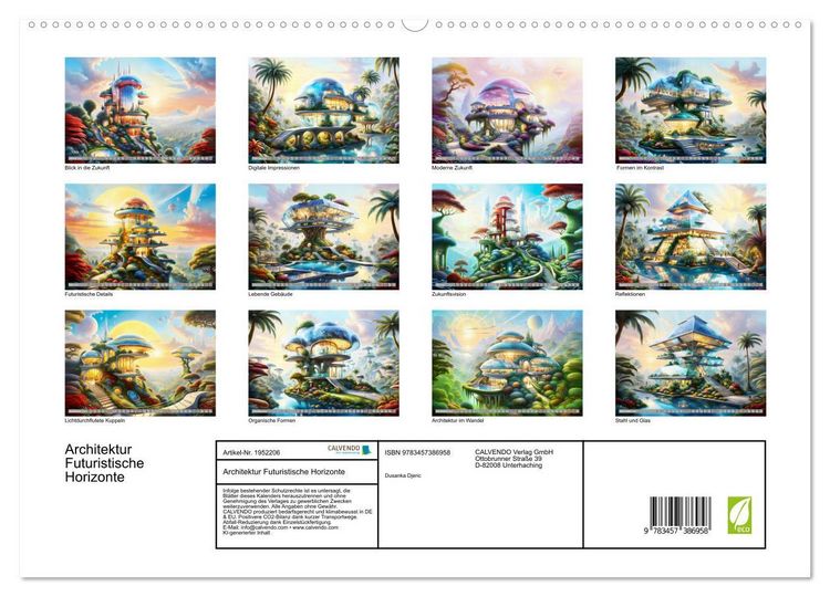 Produktbild: Architektur Futuristische Horizonte (hochwertiger Premium Wandkalender 2026 DIN A2 quer), Kunstdruck in Hochglanz