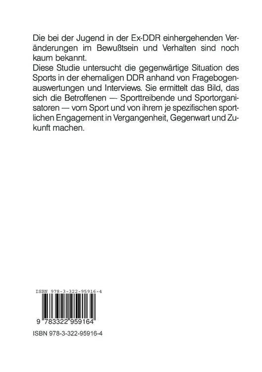 Produktbild: Jugend und Sport in den neuen Bundesl&auml;ndern