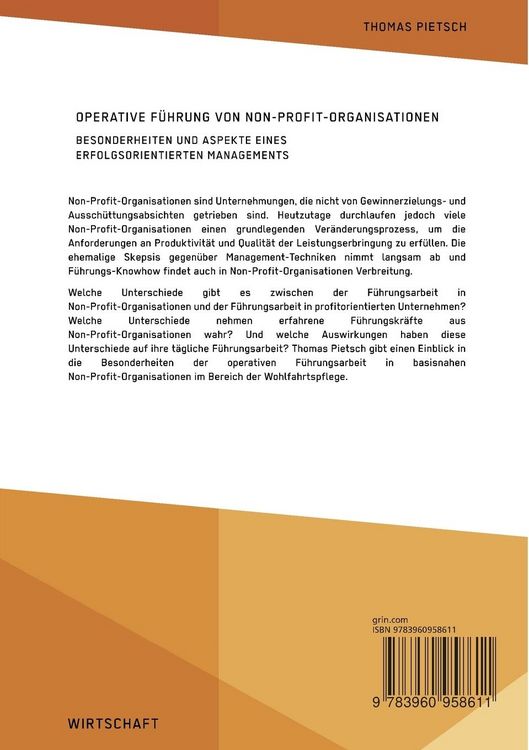 Produktbild: Operative F&uuml;hrung von Non-Profit-Organisationen. Besonderheiten und Aspekte eines erfolgsorientierten Managements