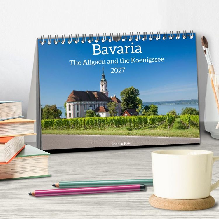 Produktbild: Bavaria.The Allgaeu and the Koenigssse (Desk Calendar 2027 DIN A5 landscape), CALVENDO 12 Month DeskCalendar