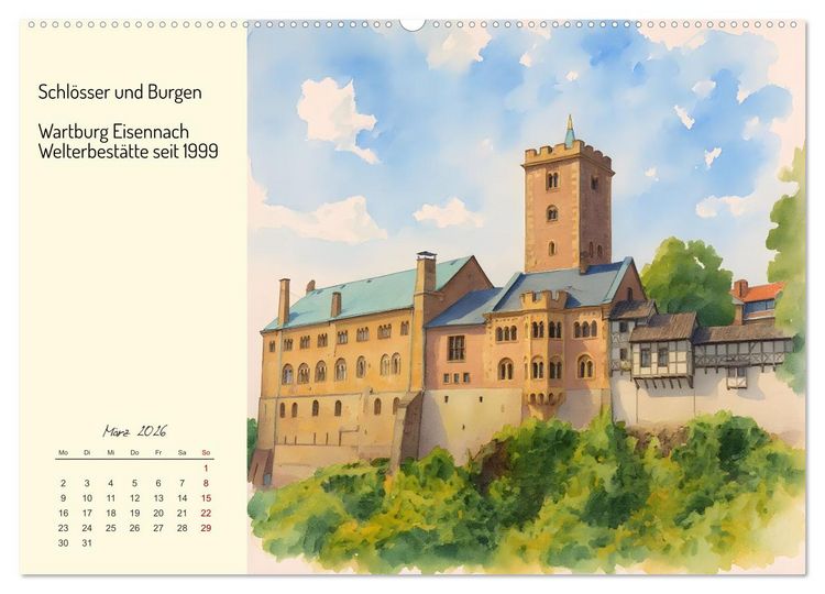 Produktbild: Welterbest&auml;tten Deutschlands (Wandkalender 2026 DIN A2 quer), CALVENDO Monatskalender