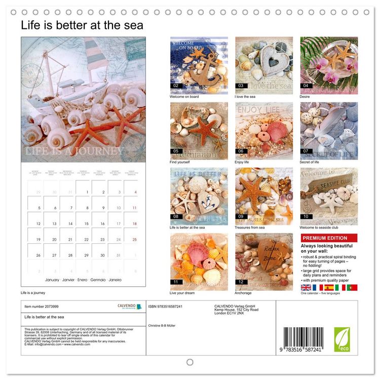 Produktbild: Life is better at the sea (Wall Calendar 2026 12 &times; 12 Inch) CALVENDO 12 Month Wall Calendar