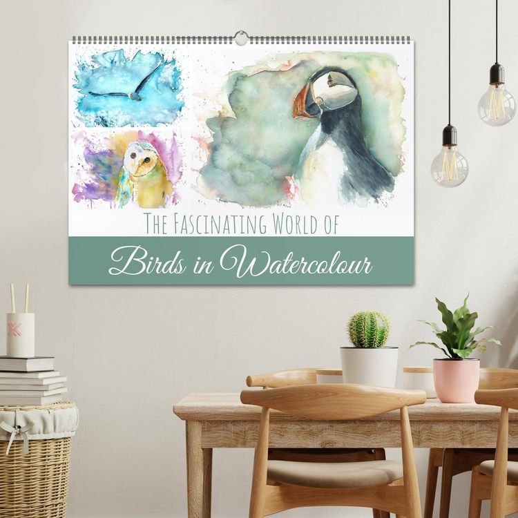 Produktbild: The Fascinating World of Birds in Watercolour (Wall Calendar 2026 DIN A2 landscape), CALVENDO 12 Month Wall Calendar