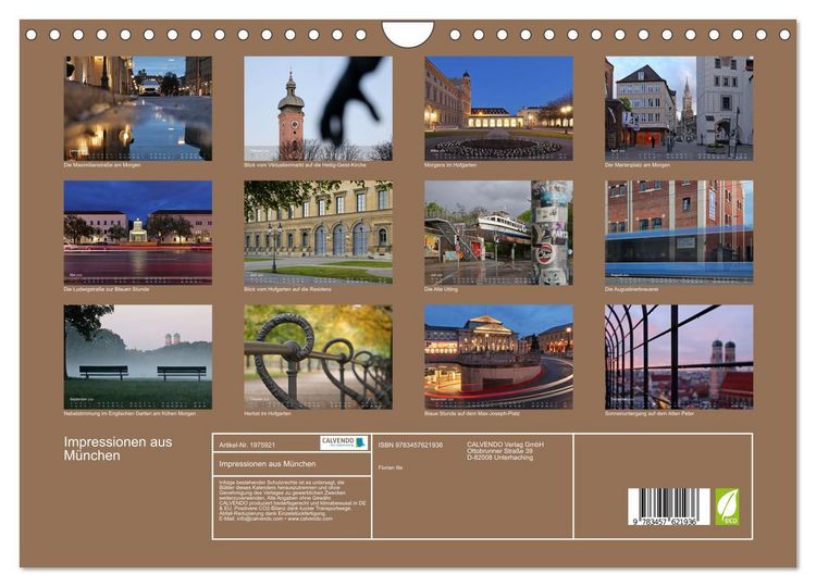 Produktbild: Impressionen aus M&uuml;nchen (Wandkalender 2026 DIN A4 quer), CALVENDO Monatskalender