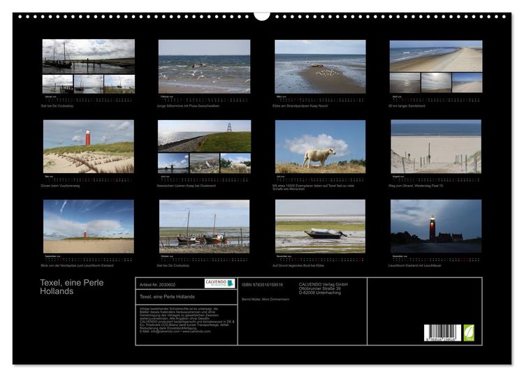 Produktbild: Texel, eine Perle Hollands (Wandkalender 2026 DIN A2 quer), CALVENDO Monatskalender