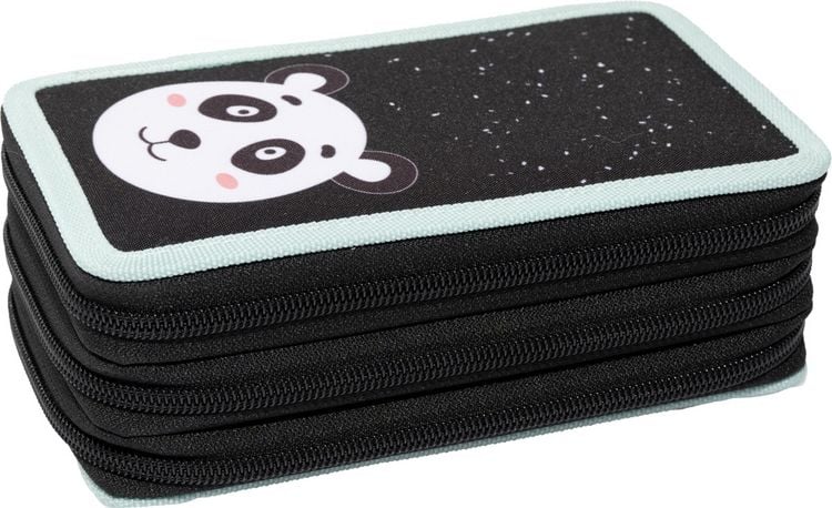 Produktbild: EBERHARD FABER Sch&uuml;leretui Triple Decker Panda gef&uuml;llt schwarz/wei&szlig; 36 Teile