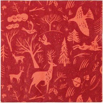 Produktbild: Servietten, Winterwald, Rot, Mix