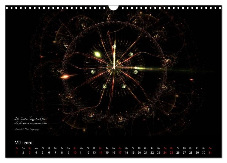 Produktbild: Zeit 2026 - Grafiken und Zitate (Wandkalender 2026 DIN A3 quer), CALVENDO Monatskalender