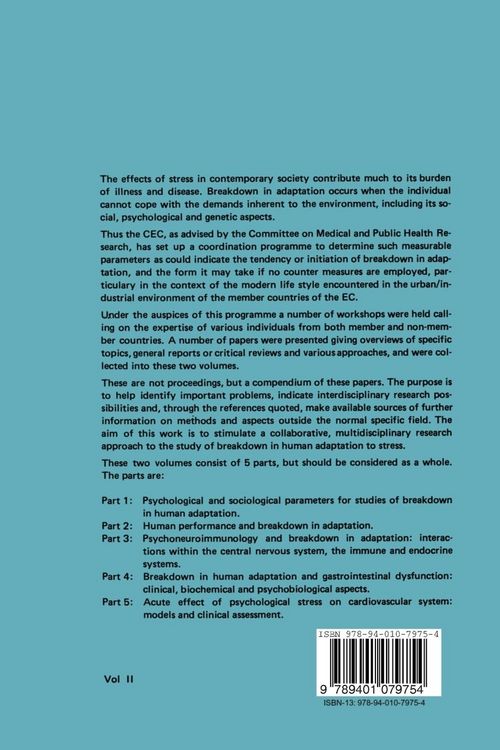 Produktbild: Breakdown in Human Adaptation to &lsquo;Stress&rsquo; Volume II