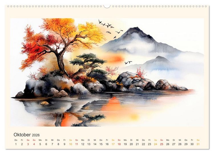 Produktbild: Japan - die Farben der Tradition (Wandkalender 2026 DIN A2 quer), CALVENDO Monatskalender