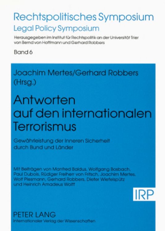 Produktbild: Antworten auf den internationalen Terrorismus