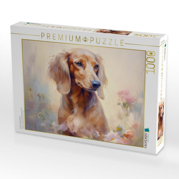 Produktbild: CALVENDO Puzzle S&uuml;&szlig;er Langhaardackel | 1000 Teile Lege-Gr&ouml;&szlig;e 64x48cm Foto-Puzzle f&uuml;r gl&uuml;ckliche Stunden