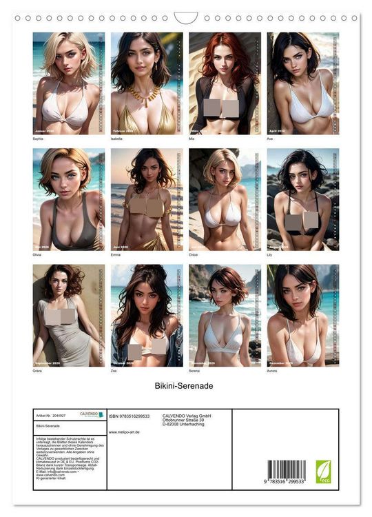 Produktbild: Bikini-Serenade (Wandkalender 2026 DIN A3 hoch), CALVENDO Monatskalender