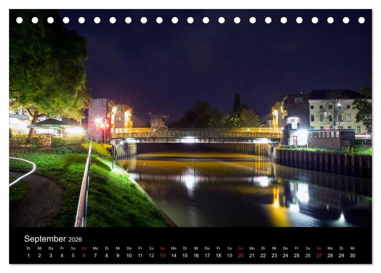 Produktbild: Oldenburg bei Nacht (Tischkalender 2026 DIN A5 quer), CALVENDO Monatskalender