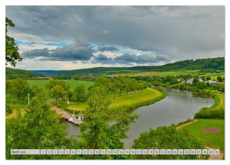 Produktbild: Streifzug durch das Weserbergland (Wandkalender 2026 DIN A2 quer), CALVENDO Monatskalender