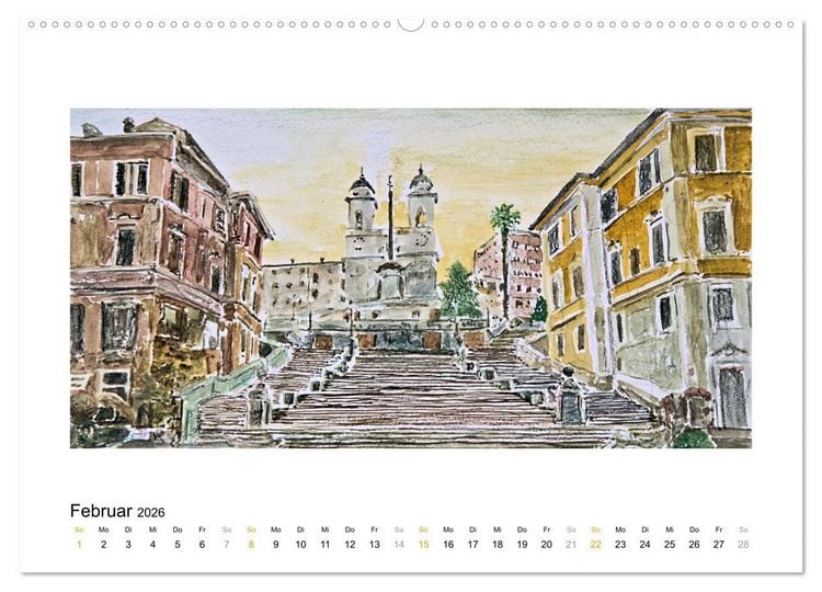 Produktbild: ROM In stillen Aquarellen (hochwertiger Premium Wandkalender 2026 DIN A2 quer), Kunstdruck in Hochglanz
