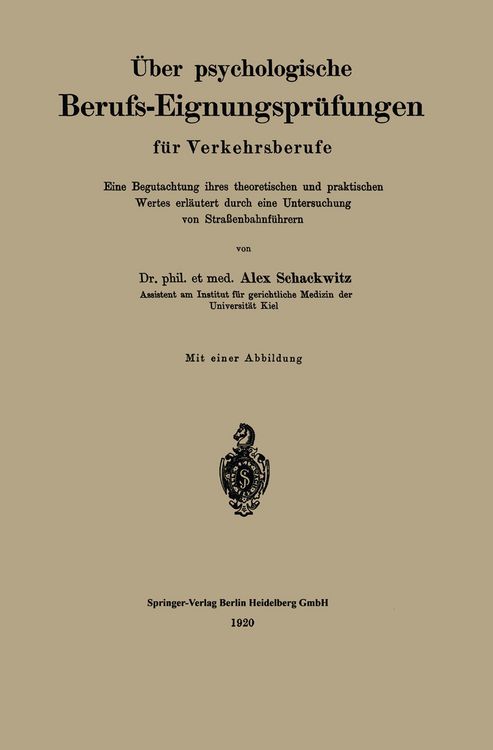Produktbild: &Uuml;ber psychologische Berufs-Eignungspr&uuml;fungen f&uuml;r Verkehrsberufe